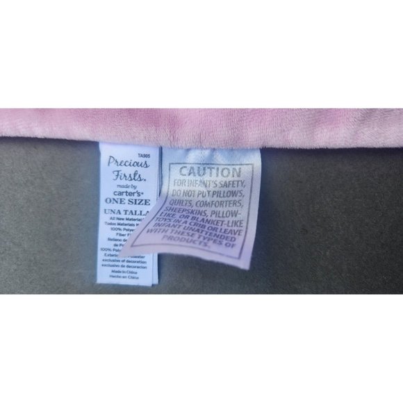 Carters Precious Firsts Frog Pink Security Plush Velour Rattle Blanket Lovey - Picture 5 of 12